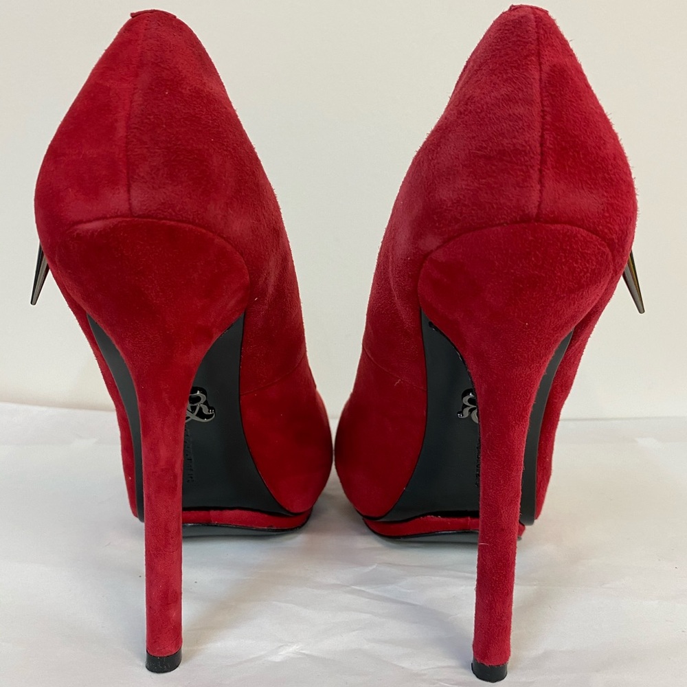 Rock & Republic Red Suede Hidden Platform Heels - Picture 5 of 10